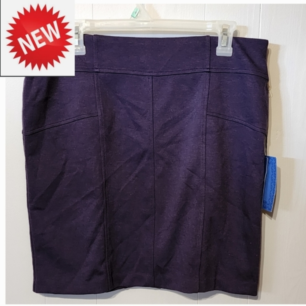 NWT Simply Vera Vera Wang  Purple Skirt A-Line Elastic Waist Medium A733‎